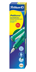 Pelikan 802970 Penna Stilografica a Cartuccia, Fusto Verde, Pennino L, Grip Antiscivolo, Impugnatura Ergonomica, per Mancini, Set Scuola, Sistema Anti en oferta