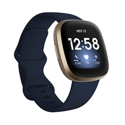 Fitbit Versa 3 - Smartwatch per benessere e forma fisica con GPS integrato, rilevazione continua del battito cardiaco, assistente vocale e durata dell precio