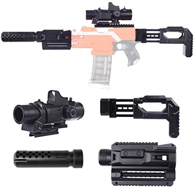 Kit di Accessori per Nerf, Set di Modifica con cannocchiale Adattatore per Binario di Guida del pistone a Tubo Anteriore per Nerf Stryfe/Retaliator/Mo
