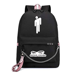 Flyself Unisex Billie Eilish Zaino con porta di Ricarica USB Stile Hip-hop Zaino Borsa da Studente Daypack da Viaggio Sportivo per Esterno precio