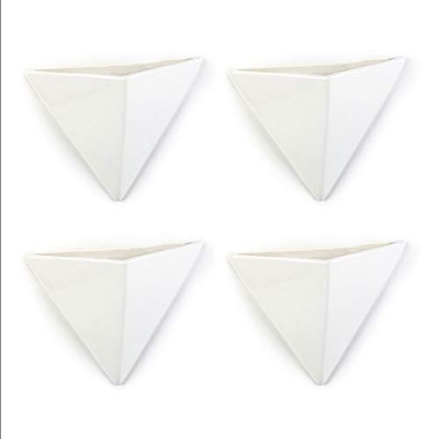 Umidificatore 4 pezzi in ceramica Geometrical piatto per il fissaggio al termosifone, evaporatore acqua diffusore, vaso da parete a1676