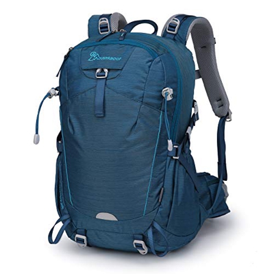 MOUNTAINTOP 35L Zaino Trekking Outdoor Multifunzione Zaino per Uomo Donna da Escursionismo Campeggio Viaggio Zaini con Copertura della Pioggia, Blu in