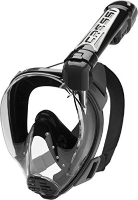 Cressi Duke, Maschera Integrale Grande Visione Snorkeling con Tubo Dry Unisex Adulto, Nero (Black/Black), M/L