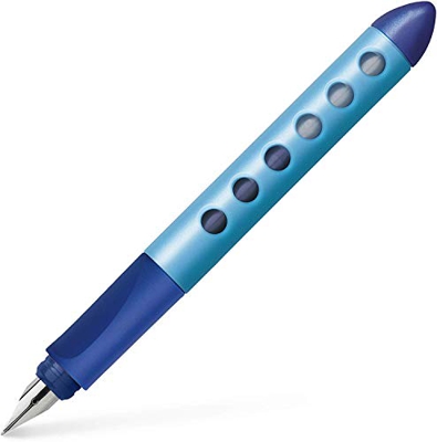 Faber-Castell 149847 - Penna stilografica da scolaro Scribolino, per destrimani, pennino A, colore: Blu