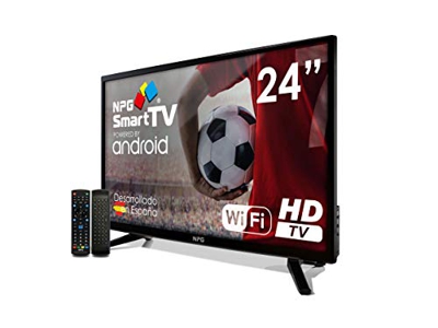 TV LED 24 pollici NPG Smart TV Android 7.1 HD PVR WiFi Bluetooth DVB-T2 H.265 + Telecomando QWERTY/movimento