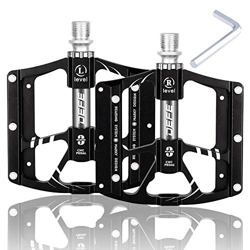 LUROON Pedali Bicicletta, Ultraleggeri Pedali MTB Anti-Slittamento Bici Pedali 9/16" di Alluminio Sealed Cuscinetto per Strada Montagna Bicicletta, BM precio