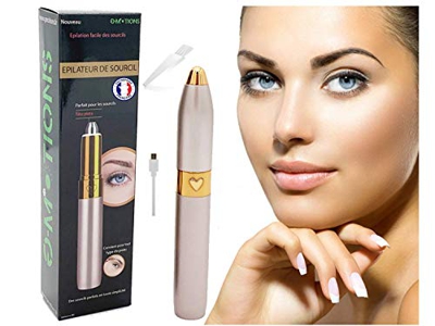 G-MOTIONS - Rasoio elettrico per sopracciglia, per donne e uomini, strumento per piume del viso, sopracciglia, peli delle labbra, braccio con LED
