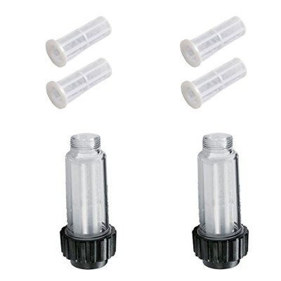 2 x filtro acqua, set da 3 pezzi, adatto per idropulitrici Kärcher Kränzle Nilfisk-Alto Bosch Stiehl Kingkraft con filettatura 3/4", incluso AG 4.730-