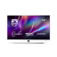 Philips TV Ambilight 58PUS8505/12 58" 4K UHD TV LED (Processore P5 Perfect Picture, HDR10+, Dolby Vision∙Atmos, Android TV, Works with Alexa) Argento 