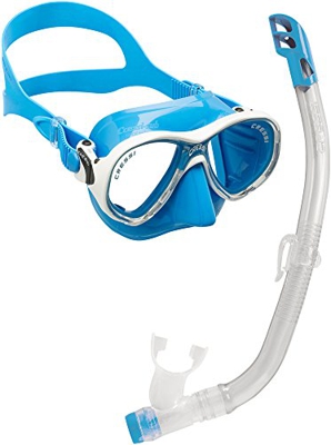 Cressi Combo Set Marea Vip Jr, Set composto da Maschera Marea Jr e Snorkel Top Unisex Bambino, Blu/Bianco, Taglia Unica