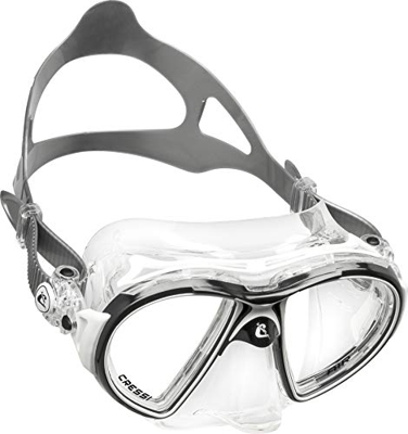 Cressi Air Mask, Maschera Subacquea Professionale Unisex-Adulto, Trasparente/Nero/Bianco, Taglia unica