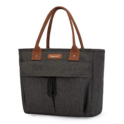 TOURIT Borsa Termica Piccola per Il Pranzo, 15 l, per Il Trasporto di Alimenti, in Viaggio, Picnic, Lavoro (Grigio Scuro)