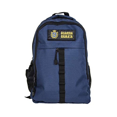 ALGI Zaino Tattico Xsmall con Molle 20 Litri Blu Navy + patch GUARDIA GIURATA