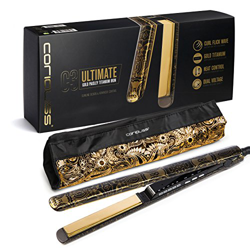 Piastra professionale per capelli Corioliss C3 Ultimate Titanium Hair Styling Iron Iron Gold Paisley, agli ioni negativi, antistatica e anticorrosione precio