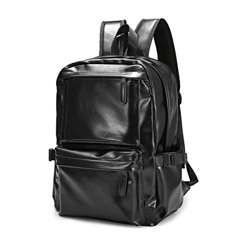 Zaino per Laptop da Viaggio, JOSEKO Zaino per Laptop Backpack in Pelle da Viaggio Zaino in pelle per Uomo e Donna Nero en oferta