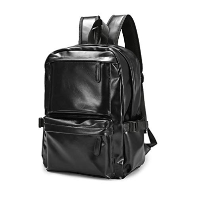 Zaino per Laptop da Viaggio, JOSEKO Zaino per Laptop Backpack in Pelle da Viaggio Zaino in pelle per Uomo e Donna Nero