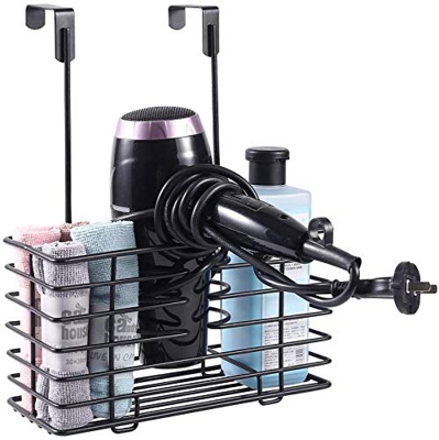 YCOCO - Cestino portaoggetti per la cura dei capelli e lo styling della porta, in filo metallico, per asciugacapelli, ferri da stiro, arricciacapelli,