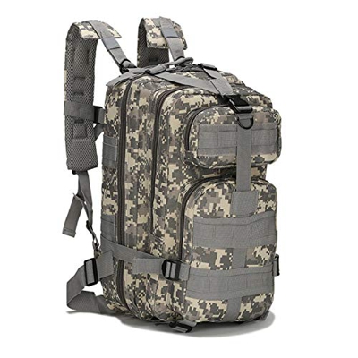 PULUSI 20-35L Militare Tactical Zaino Army Assault Pack Molle Bug Out Bag Zaino Zaini per Outdoor Escursionismo, Campeggio Arrampicata Grigio (43,2 x 