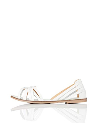 FIND Open Toe Hurrache Sandali a Punta Aperta, Bianco (White), 39 EU