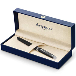Waterman Hémisphère Penna Stilografica, Nero Opaco con Finiture Cromate, Pennino Medio con Cartuccia di Inchiostro Nero, Confezione Regalo precio