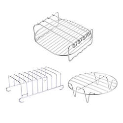 Selotrot - Set di 3 accessori per friggitrice ad aria multifunzione da 7 pollici a doppio strato, supporto in metallo per utensili da cucina precio