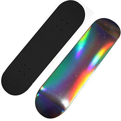 Andare con Lo Skateboard Complete Skateboard, Acero Aurora Gradiente Doppio Rocker for i Giovani, Doppio Rocker Laser Professional Skateboard, Adatto 