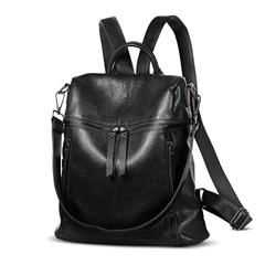 AtailorBird Borsa Zaino Donna,Sintetico Pelle Casual Zainetto Impermeabile Zaino Grande Capacità per Scuola Viaggio -Nero en oferta