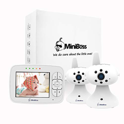 MiniBoss Baby Monitor Audio Video Babyphone con 3.5 LCD Wireless Fotocamera Digitale per Visione Notturna Monitoraggio della Temperatura(2 Fotocamera) en oferta
