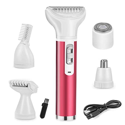 5 In 1 Depilazione Rasoio Da Donna, Donna Rasoio Elettrico Da Donna Set Per La Cura Del Corpo, Trimmer Vibrissae Ricaricabile, Area Bikini/Ascella/Bra