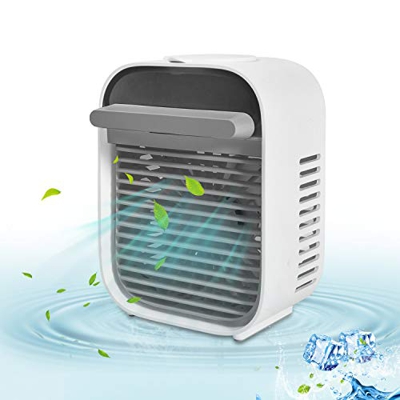 Kriogor Mini Condizionatore d'Aria Portatile, Mini Air Cooler,Condizionatori Portatili Personal, USB Cooler con 3 velocità Basso Rumore per Casa e Uff