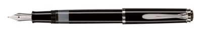 Pelikan 971986 - Penna Stilografica Linea M205 Classic, Nero, Dettagli Argento Silver, Pennino in Acciaio Inossidabile, Dimensione M