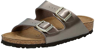 Birkenstock Arizona, Sandali a Punta Aperta Donna, Beige (Electric Metallic Taupe Electric Metallic Taupe), 37 EU