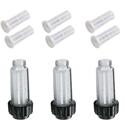 3 x filtro acqua SET 3 pezzi adatto per idropulitrici ad alta pressione della Kärcher Kränzle Nilfisk-Alto Bosch Stiehl Kingkraft mit 3/4" IG : AG 4.7