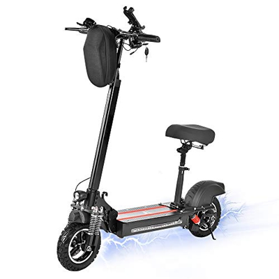 Rendcqin Monopattini Elettrici Pieghevole, Scooter Elettrico Adulto, Pneumatici da 10" Motore Brushless da 600W, 3 modalità di velocità Display a LED,