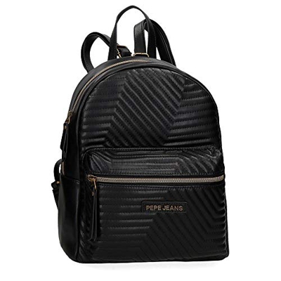 Pepe Jeans Amanda Zaino Casual Nero 25,5x31x11,5 cms Pelle sintetica