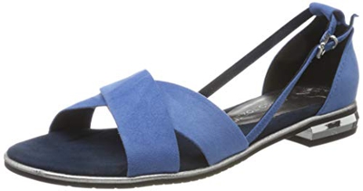MARCO TOZZI 2-2-28160-34, Sandali con Cinturino alla Caviglia Donna, Blu (Azure Comb 885), 38 EU