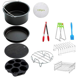 11 pcs Accessori per friggitrice ad aria XL Air a 8 pollici per Phillips & Gowise & Cozyna & Tower & Princess o altre marche,adatta a tutte le Airfrye en oferta