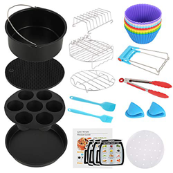 ATopoler 7Inch/17.8CM Accessori per Friggitrici ad Aria, Set da 16 pezzi con Ricettario per Ricette, Rivestimento Antiaderente Compatibile, per Access en oferta