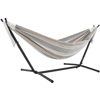 Vivere C8SUNDO Combo Sunbrella Dove Amaca con Stand 250cm, Multicolore, Dove