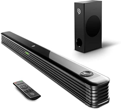BOMAKER SoundBar con Subwoofer Wireless 2.1 Canali, 150W/120dB Suono Surround Altoparlante Sistema 4K HD TV Home Cinema Bluetooth Compatibile TV/Cellu