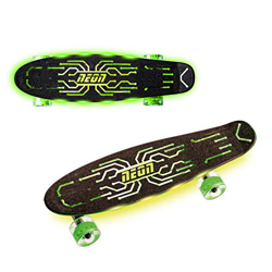 Mondo Toys - Skateboard Neon Hype - ruote poliuretano - pedana con neon - misura 55 x 15 - colore verde - 25259 en oferta