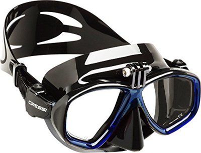 Cressi Action, Maschera Subacquea Unisex – Adulto, Nero Blu, Taglia Unica