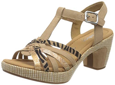 Gabor Shoes Comfort Sport, Sandali con Cinturino alla Caviglia Donna, Marrone (Caram/Deser(Ba.St) 23), 44 EU