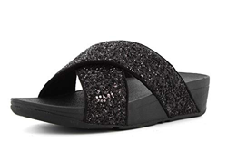 Fitflop Lulu Slides, Sandali a Punta Aperta Donna, Nero (Black Glitter 339), 36 EU características