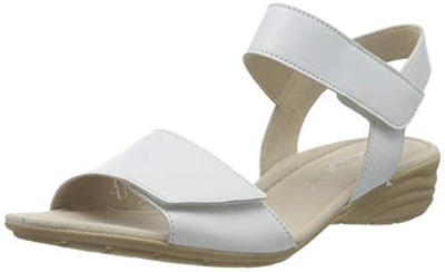 Gabor Shoes Casual, Sandali con Cinturino alla Caviglia Donna, Bianco (Weiss 21), 41 EU