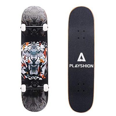 Playshion Skateboard da 31 Pollici con T-Tool per Bambini Adolescenti Adulti Principianti