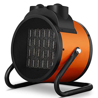 Bakaji Stufa Elettrica con Elementi Riscaldanti in Ceramica Termoventilatore Soffiante Industriale Potenza 3000W Termostato Regolabile Funzione Ventil