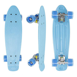 Eseewin 22"x6 Mini Cruiser Skateboard Completo per Principianti Ragazzi Adolescenti Ragazze Ragazzi con Ruote a LED (Blue) en oferta