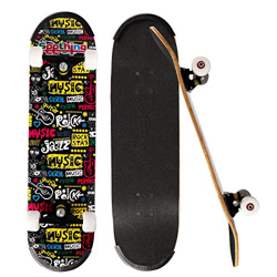 ioutdoor Completo Skateboard 31’’ x 8’’ per Principianti, con Cuscinetti a Sfera ABEC-7 e 7 Strati in Legno d'Acero Canadese, Carico 220 Libbre, con S características