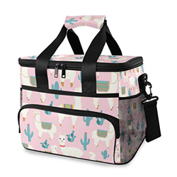 Rulyy, borsa frigo con animali tribali, alpaca, cactus, borsa per il pranzo, pieghevole, impermeabile, a prova di perdite, borsa da 15 litri per picni características